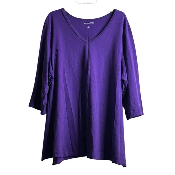 Woman Within Tops - Woman Within Deep Purple Tunic Top Size 26/28